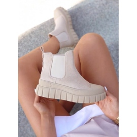 Bottines Chelsea femme sport beige clair 2