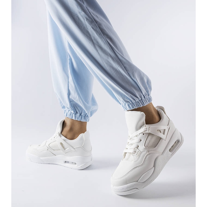 Baskets blanches de Malas matériaux combinés 1