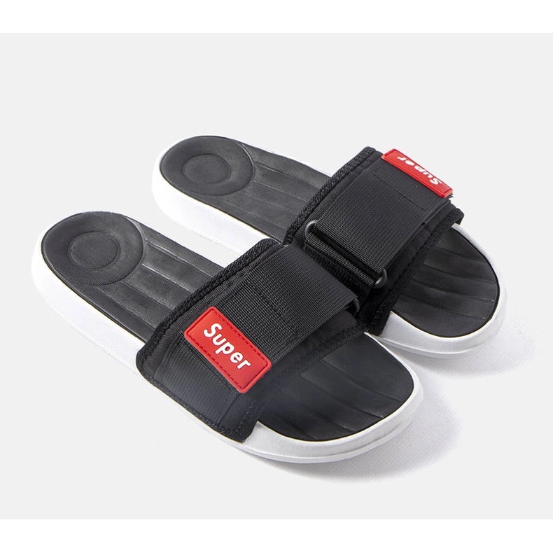 Pantoufles noires pour hommes de Alley le noir 1