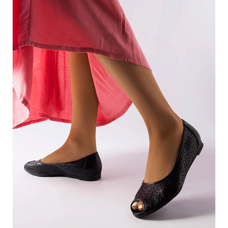 Ballerines noires ajourées Lafond le noir 1