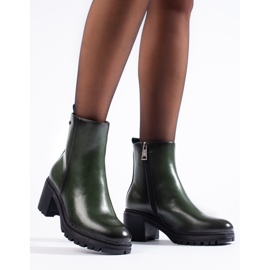Bottines à talons vert foncé pour femme Vinceza 1