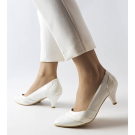 Escarpins beiges à talons hauts DD823 Bianco 2