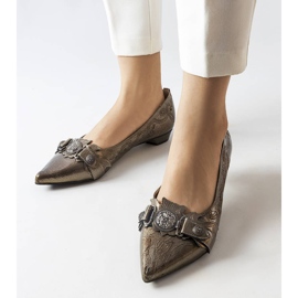 Escarpins argentés à petits talons de Siciliano gris 1 Escarpins argentés à petits talons de Siciliano gris 1