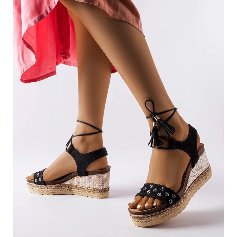 Espadrilles noires compensées Tahoe le noir 1