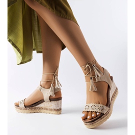 Espadrilles compensées beiges Tahoe 1
