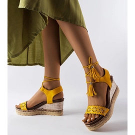 Espadrilles compensées jaunes Tahoe 1