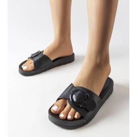 Claquettes noires à boucle de Généreux le noir 1