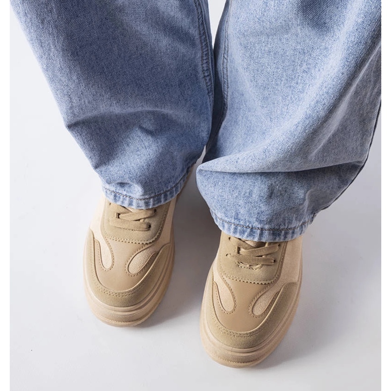 Baskets à plateforme beiges 2