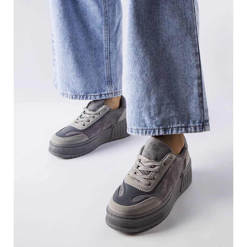 Baskets à plateforme grises de Fabienne 1