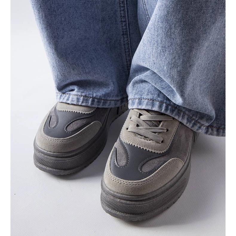 Baskets à plateforme grises de Fabienne 2