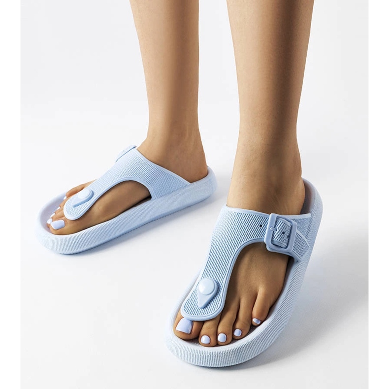 Sandales à plateforme bleues Moretti 1