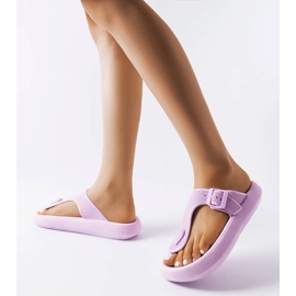 Sandales à plateforme violettes Moretti 2