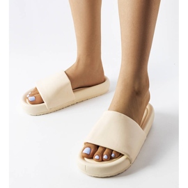 Claquettes à plateforme beiges de Franco 1 Claquettes à plateforme beiges de Franco 1