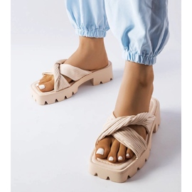 Claquettes semelle tracteur beige Dubé 1 Claquettes semelle tracteur beige Dubé 1