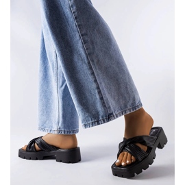 Claquettes Dubé noires à semelles de tracteur le noir 2