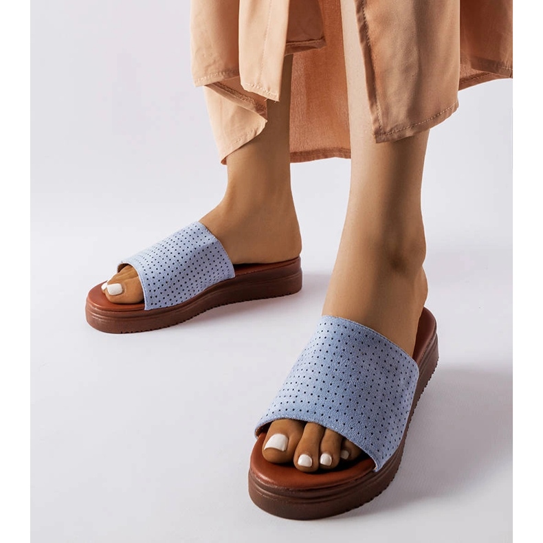 Chaussons bleus à tige ajourée Idabel 1