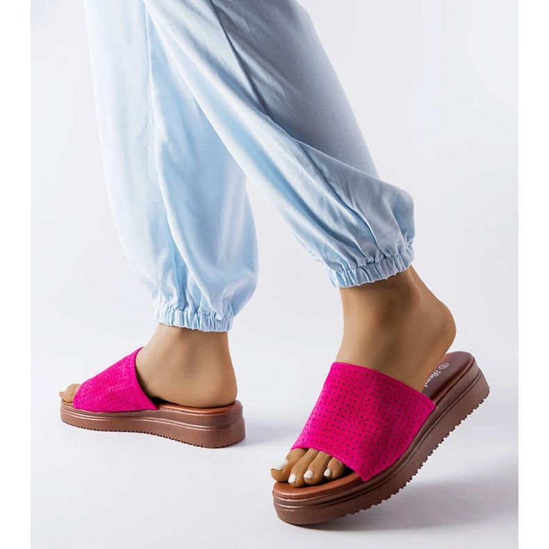 Claquettes rose foncé à tige ajourée d'Idabel 2