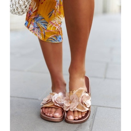 Tongs dorées avec tige décorative de Caggio d'or 1 Tongs dorées avec tige décorative de Caggio d'or 1