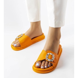 Claquettes orange ornées de strass Griegsvei 1