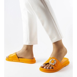 Claquettes orange ornées de strass Griegsvei 2