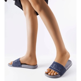 Chaussons en caoutchouc gris Azelio bleu 1