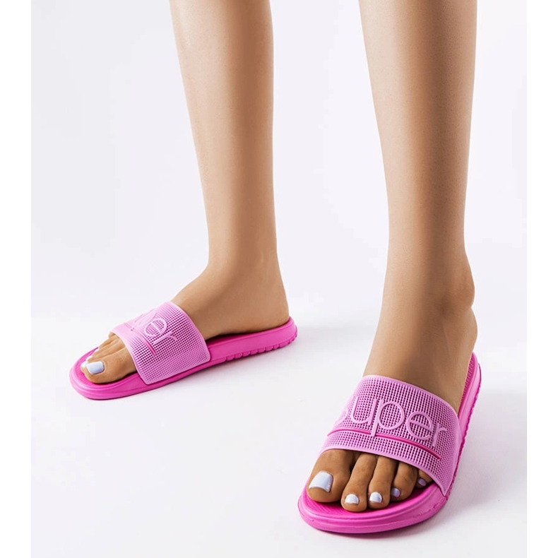 Chaussons en caoutchouc rose Azelio 1