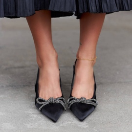 Sandales noires à talons hauts avec nœud Didier le noir 1