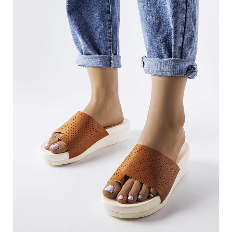 Sandales compensées marron du Monferrato brun 1