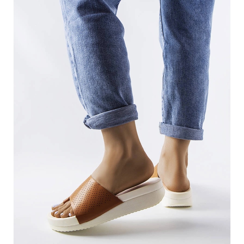 Sandales compensées marron du Monferrato brun 2