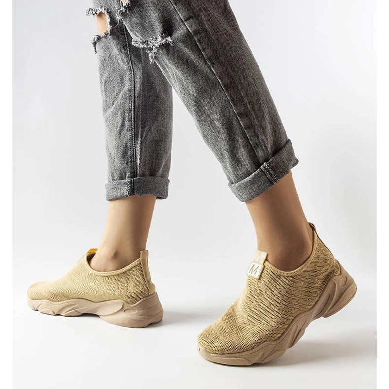 Baskets en textile beige foncé Aaron 1