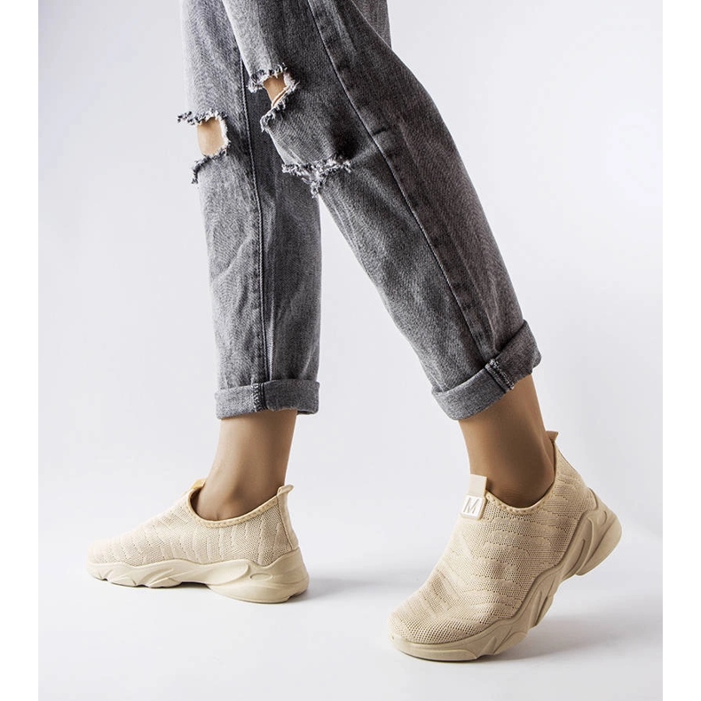 Baskets en textile beige Aaron 1