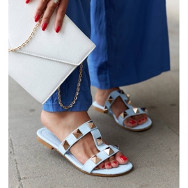 Mules bleues à clous Mazzi 2