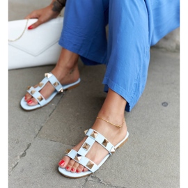 Mules bleues à clous Mazzi 3