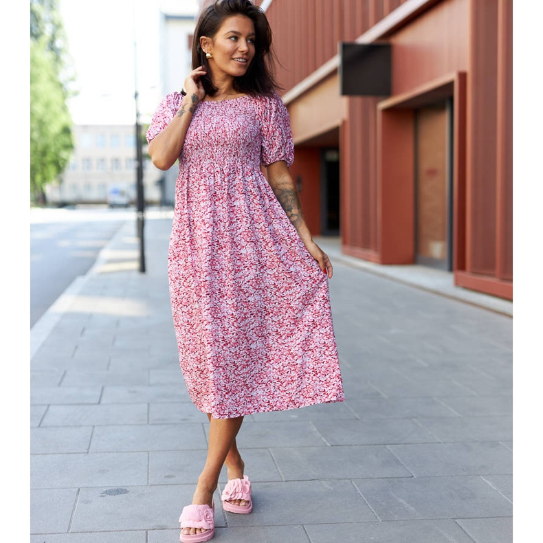 Chaussons fleur rose Paciano 1