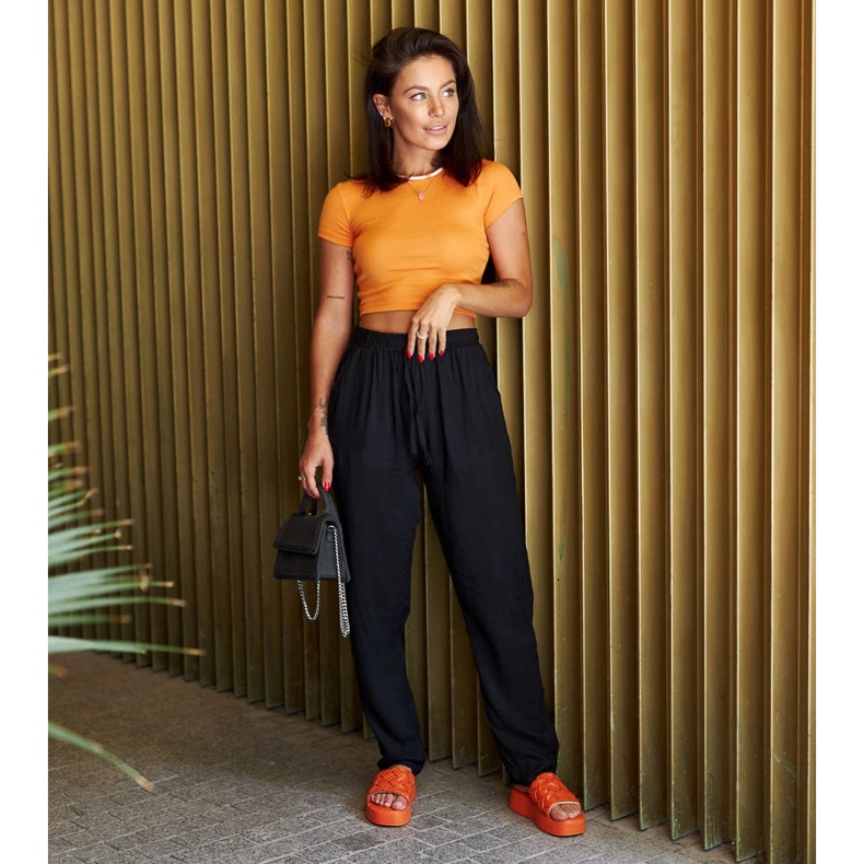 Claquettes à plateforme orange de Colonnello 1