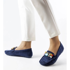 Mocassins bleu marine avec semelle intérieure en cuir Bertrand 1