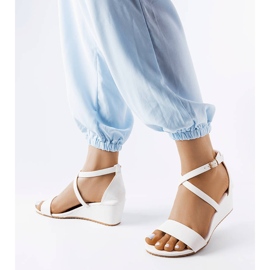 Sandales compensées blanches Flushing 1
