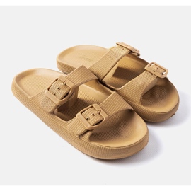 Sliders en caoutchouc marron avec boucles de Padoue brun 1