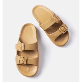 Sliders en caoutchouc marron avec boucles de Padoue brun 2