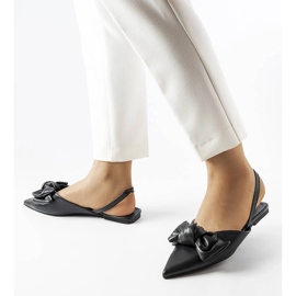 Bonarcado ballerines noires à talon ouvert le noir 1