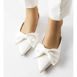 Ballerines blanches à talon ouvert Longhena 2