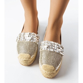 Espadrilles argentées avec zircone cubique de Lauro 2