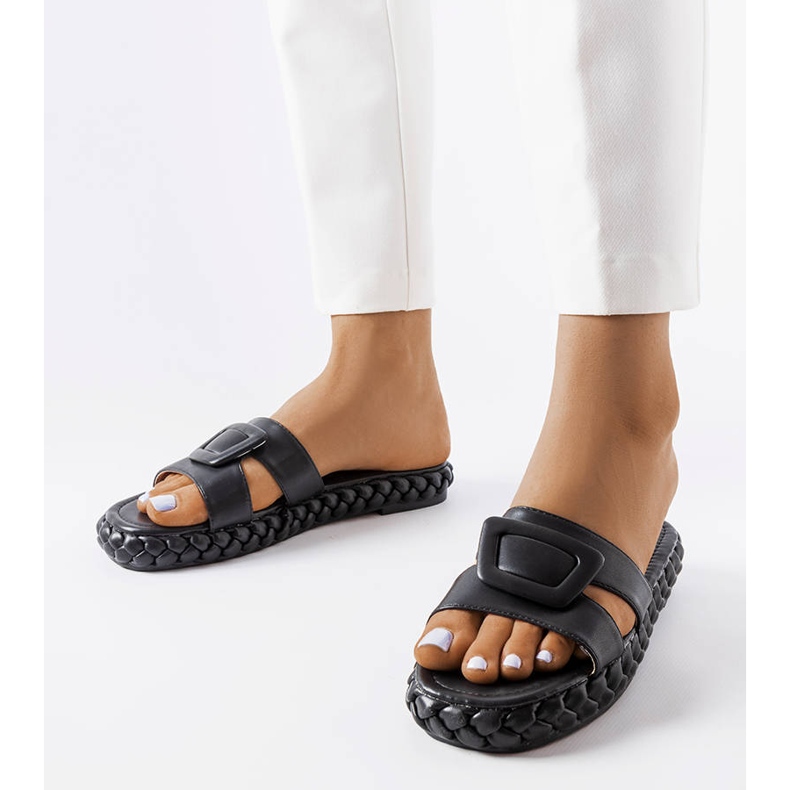 Sandales à plateforme noires Francesco le noir 1