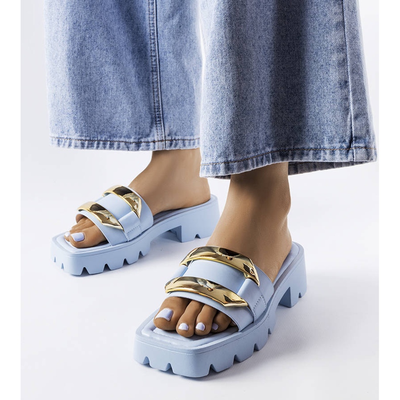 Claquettes bleues à semelle épaisse de Provinc 1