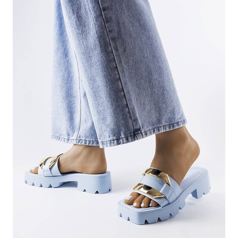 Claquettes bleues à semelle épaisse de Provinc 2