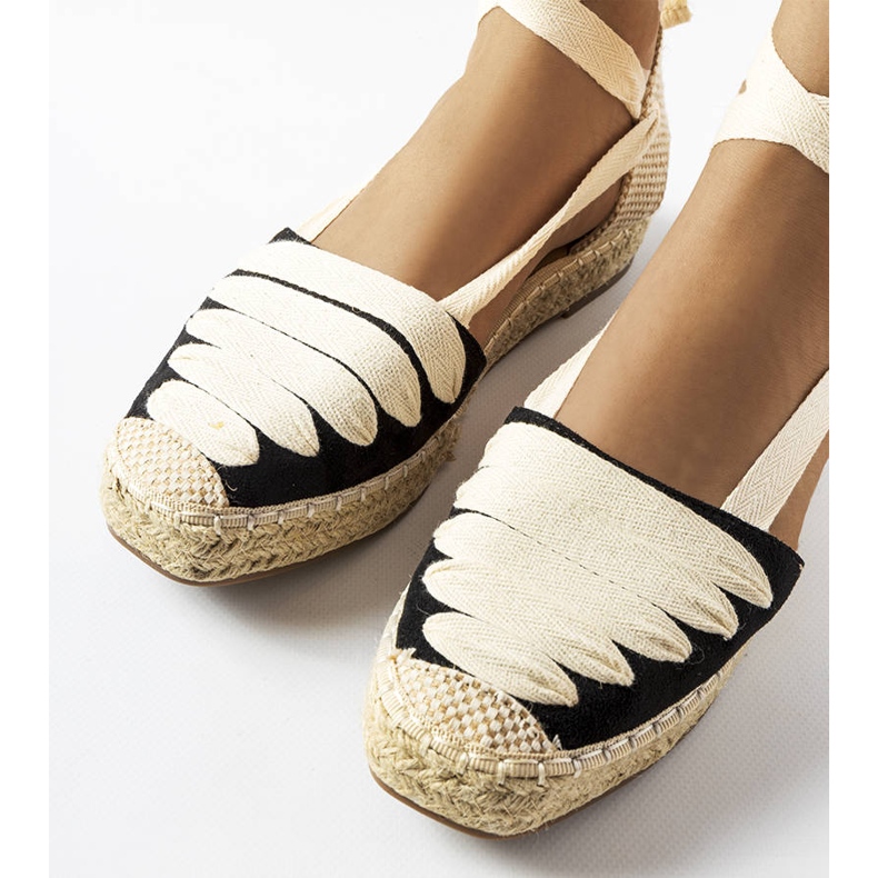 Espadrilles noires à lacets Trecastagni 1