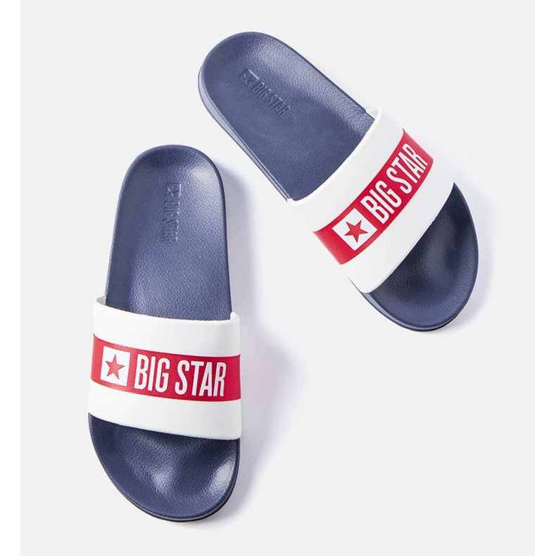 Claquettes blanches et bleu marine de Big Star LL174455 1 Claquettes blanches et bleu marine de Big Star LL174455 1