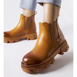 Bottines à enfiler massives marron de Castell brun 1