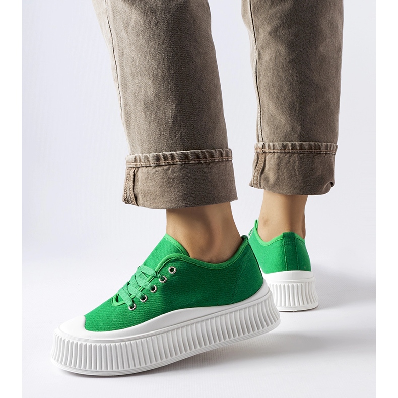 Baskets à plateforme Rina vertes 1