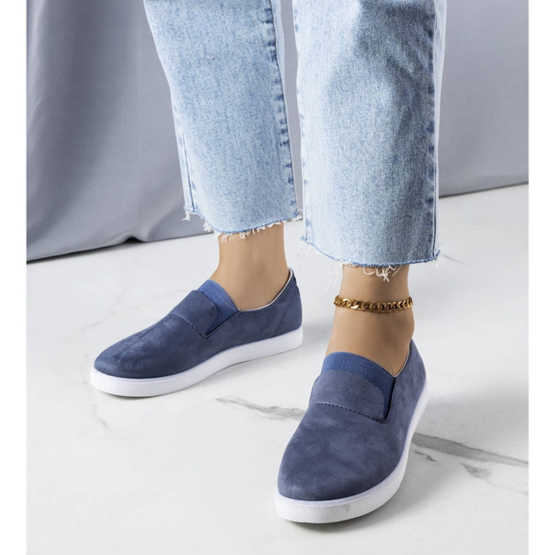 PA1 Baskets en daim écologique bleu Jamal 1